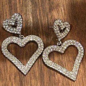 Silver diamond earrings